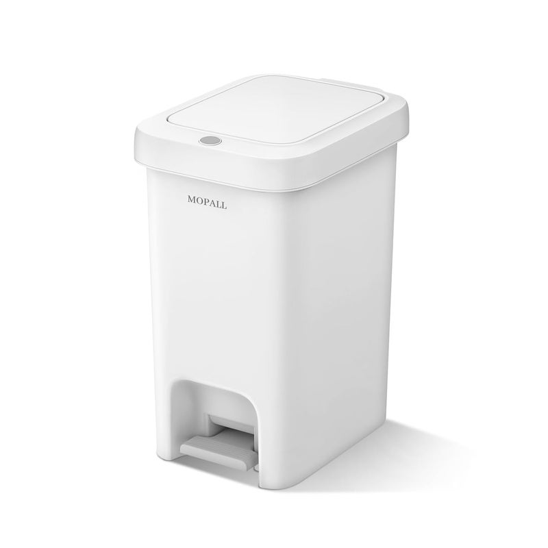 MOPALL 2.7 Gallon Small Bathroom Trash Can with Lid Soft Close, Garbage Can with Press Top Lid & Foot Pedal, Step Trashcan Slim Trash Bin Waste Basket for Toilet, Office, Bedroom, Kitchen, Living Room - Image 1